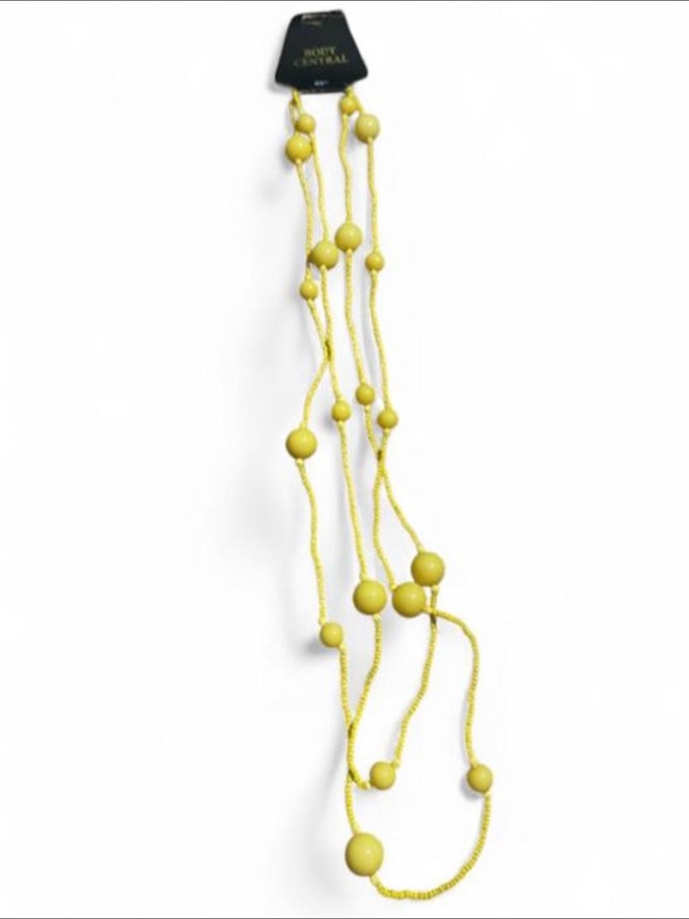 Body Central Yellow Multi-Strand Bead Necklace
